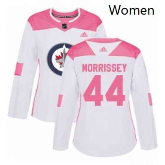 Womens Adidas Winnipeg Jets 44 Josh Morrissey Authentic WhitePink Fashion NHL Jersey